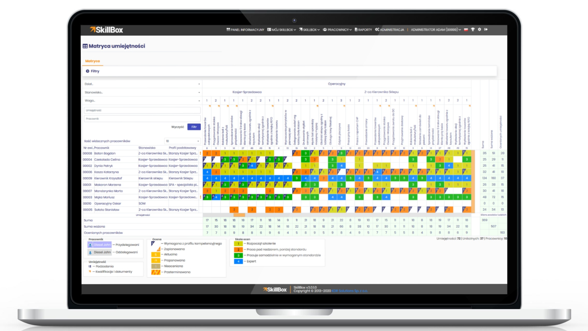 system skillbox uruchomiony na laptopie