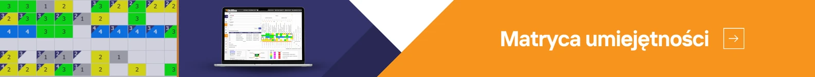 matryca umiejętności na laptopie obok napisu