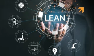 Ręka mężczyzny z napisem lean