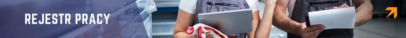 Pracownicy produkcji w tle napisu rejestr pracy