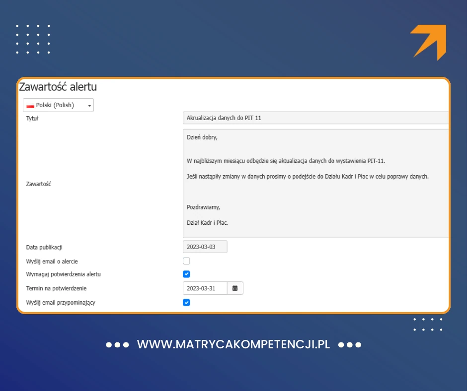 powiadomienia automatycznego zarządzania uprawnieniami