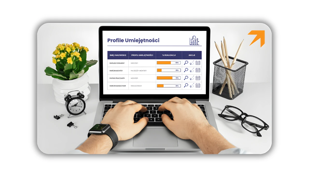 Menedżer analizujący profile umiejętności w systemie SkillBox
