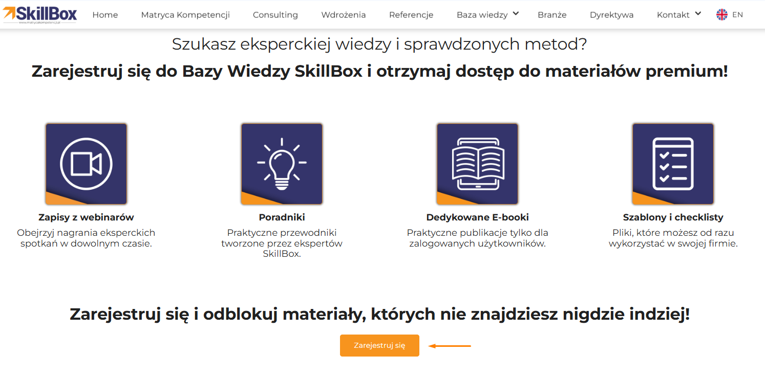 rejestracja w Bazie Wiedzy SkillBox